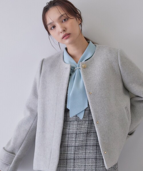 ANAYI(アナイ) ノーカラーコート 36 ネイビー レディース : ZOZOTOWN ANAYI(アナイ) ノーカラーコート 36 ネイビー レディース : ZOZOTOWN