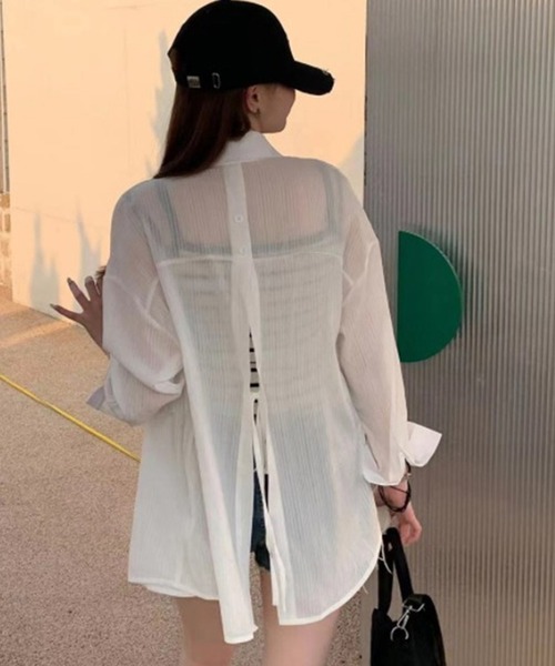 HARE バックスリットシアーシャツ HARE（ハレ）の「【Fashionart Mag LADIES】バックスリットシアー