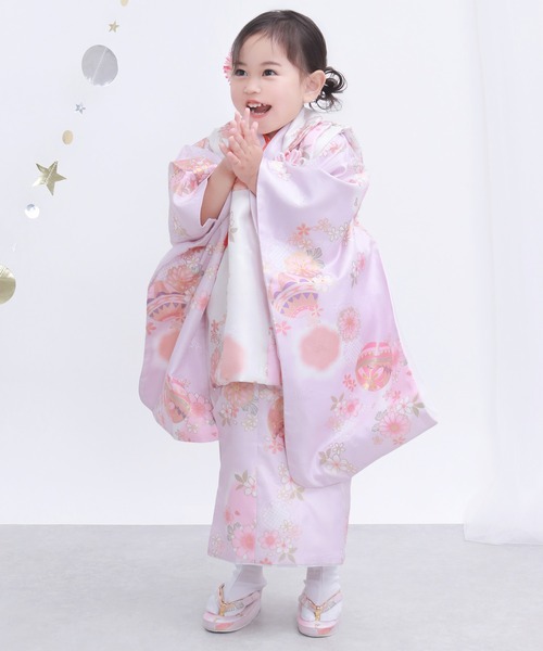 キョウエツ　七五三 3歳 着物 セット 女の子 くすみ (1.淡桃の恋詩) Amazon | [KYOETSU] [キョウエツ] 七五三 3歳 着物 セット