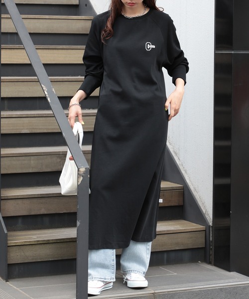 CONVERSE ワンピース 「CONVERSE」Aライン 長袖ラグラン