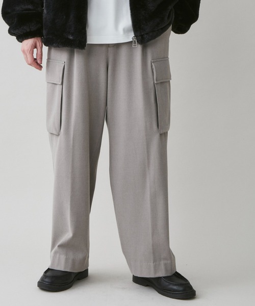 LUCY（ルーシー） スラックス LUCY/起毛TR ワイドカーゴスラックス