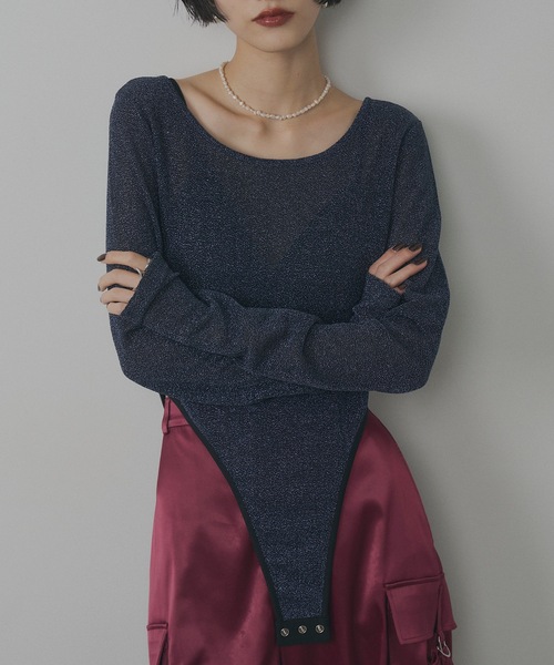 VIOLETTA ラメカットソーボディスーツ レディース : ZOZOTOWN