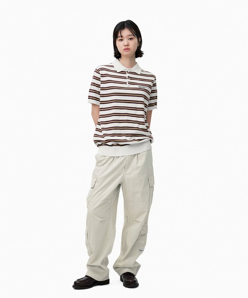 thisisneverthat ポロシャツ Striped Knit Polo メンズ