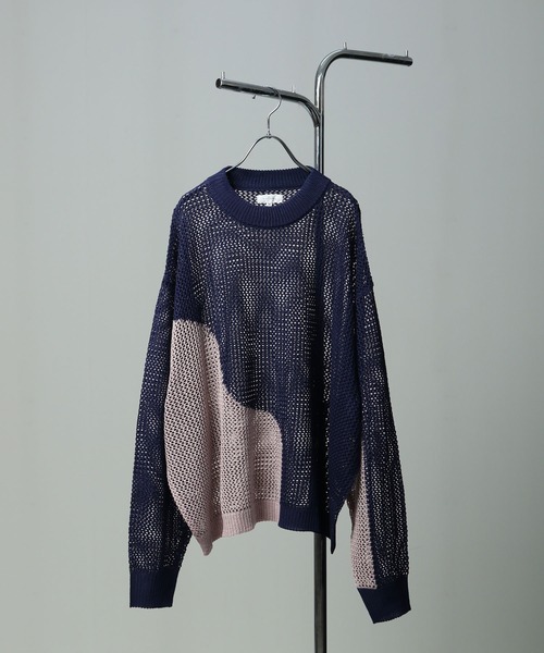 tシャツ 超軽量ニットメッシュ切替プルオーバー レディース Nilway tシャツ 透かし編み プルオーバー メッシュ オーバー