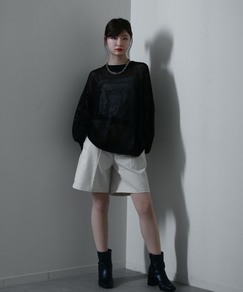 Nilway tシャツ 透かし編み プルオーバー メッシュ オーバー