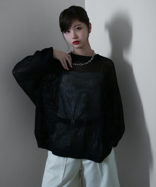 Nilway tシャツ 透かし編み プルオーバー メッシュ オーバー