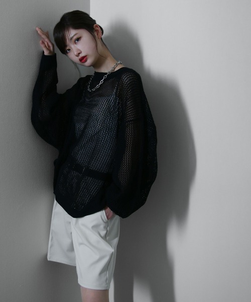 Nilway tシャツ 透かし編み プルオーバー メッシュ オーバー