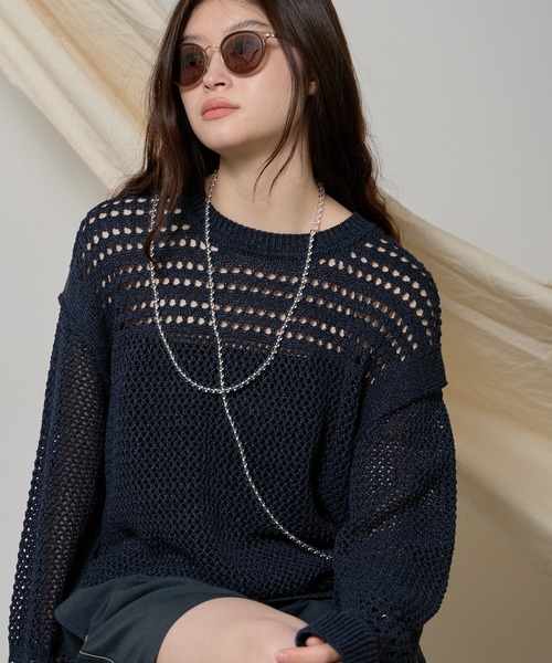ESLOW（エスロー） ニット セーター MESH SWEATER メッシュセーター