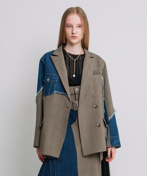 アウラアイラ　　3.2万円　変形　コンビネーション　デニムジャケット AULA AILA｜DENIM COMBINATION BLOUSON(25PS | Rakuten Fashion