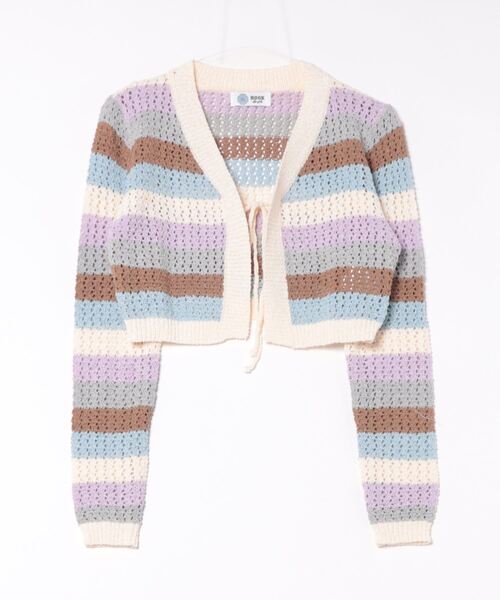 カーディガン 「HOOK」for　girls リボンたっぷり透かし編みカーディガン レディース HOOK】for girls リボンたっぷり透かし編みカーディガン[品番