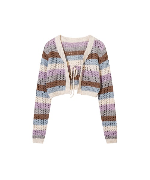 専用MISSONI 透かし編み ボーダー カーディガン ニット 専用MISSONI 透かし編み ボーダー カーディガン ニット（セール