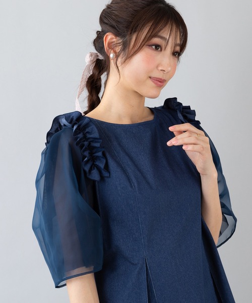 Rose Tiara（ローズティアラ） ブラウス シャツ 半袖 ショルダーフリル