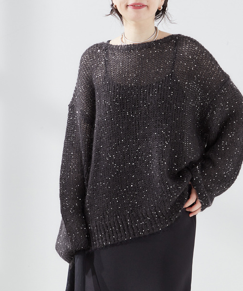 JOURNAL STANDARD - 【2024AW】L&#39;ESSAGE モヘヤMIXスパンコールプルオーバー ニット journal standard L'essage ニット モヘヤMIXスパンコールプル