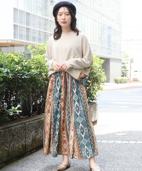 チチカカスカート チチカカ スカート ファブリックプリントジャージースカート