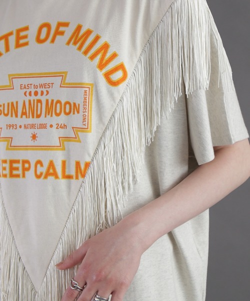 (GENE HEAVENS)リメイクライク フリンジ Tシャツ セール】(GENE HEAVENS)リメイクライク フリンジ Tシャツ（T