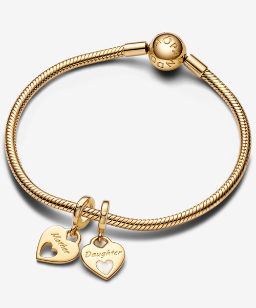 PANDORA（パンドラ） チャーム ダブル ハート スプリット ダングル