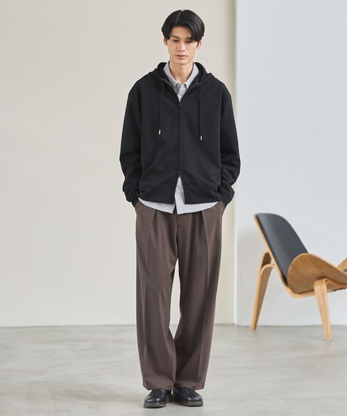 ESSENTIALS WARDROBE パーカー コットンポンチハイネックジップ