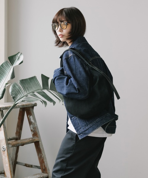 ●NOTHING WRITTEN●SHOULDER LEATHER BAG バッグ スエード 3RD / Medium shoulder hobo bag (Black suede) - Nothing written