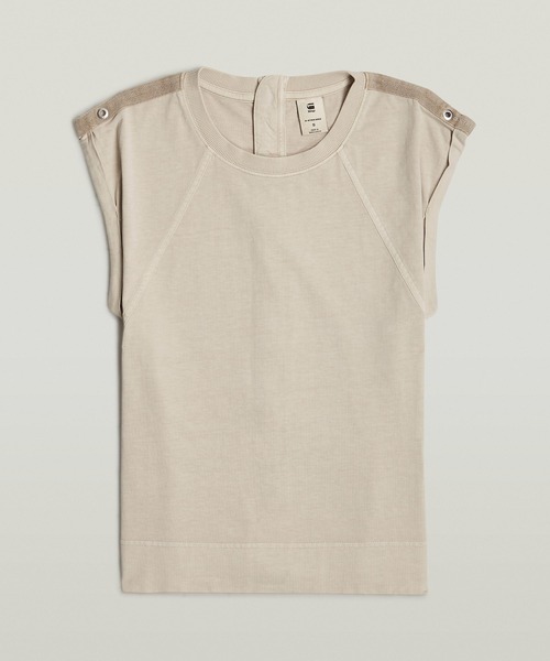 G-STAR RAW tシャツ BACK ZIP OVERDYED TOP/バックジップ