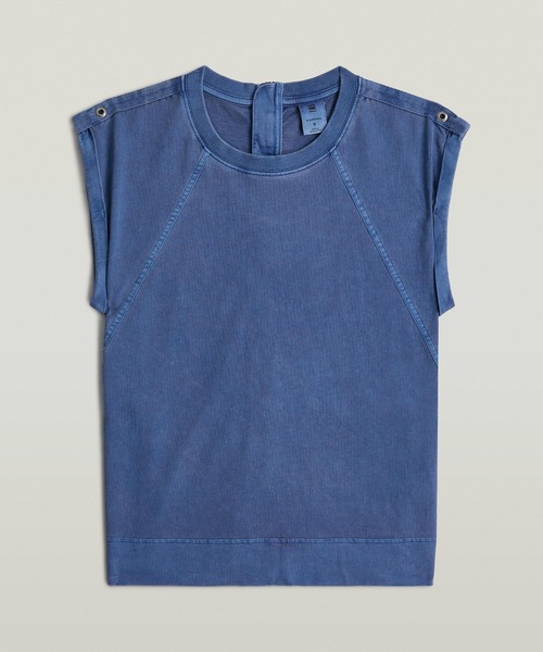 G-STAR RAW tシャツ BACK ZIP OVERDYED TOP/バックジップ