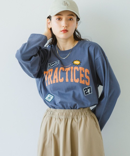 RAGEBLUE（レイジブルー） tシャツ ワッペン刺繍/カレッジロゴロングT