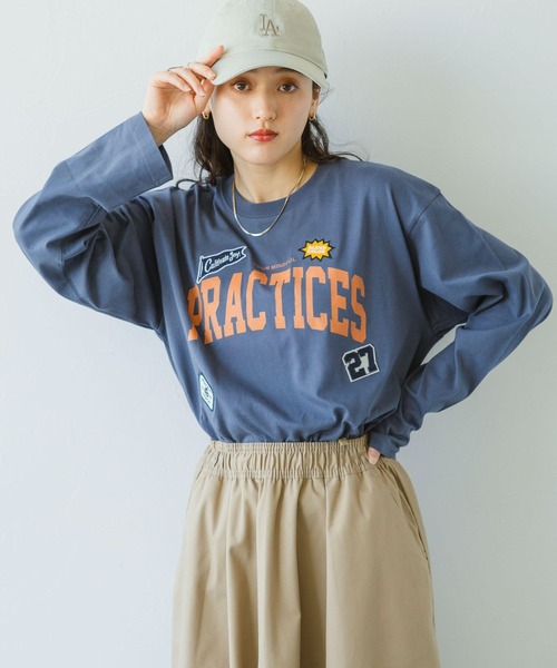 RAGEBLUE（レイジブルー） tシャツ ワッペン刺繍/カレッジロゴロングT