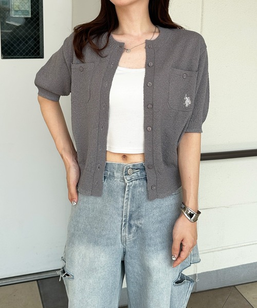 【POLO RALPH LAUREN】綺麗色♡ワンポイント刺繍カーディガンXS U.S. POLO ASSN. カーディガン 「U.S.POLOASSN.」別注ワン