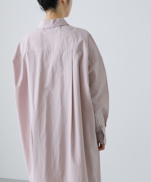 コットンシルクシャツワンピース カラー　：LT.GRAY サイズ　：36 かぐれ ワンピース 「2サイズ展開」コットンシルクシャツ
