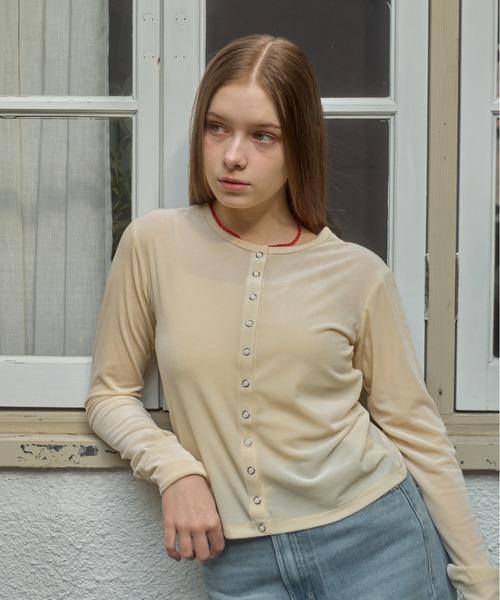 Sheer RIB 2wayカーディガン Sheer RIB 2wayカーディガン