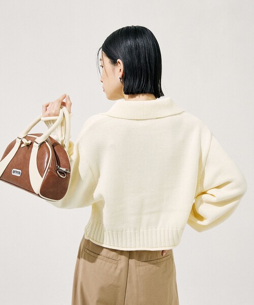 FREAK'S STORE カーディガン 襟付き ポケット付き ショート