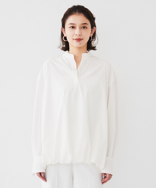 Theory 22SS 完売 朝比奈彩さん着用 スリーブレスシャツブラウス 新品 朝比奈 彩×Oggi×UNTITLED スペシャルコラボ】シャツカラー