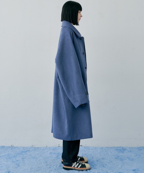 「AIVER」 ステンカラーコート SMALL ブラック メンズ_画像2