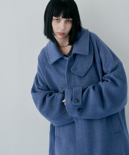 「AIVER」 ステンカラーコート SMALL ブラック メンズ_画像8