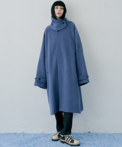 「AIVER」 ステンカラーコート SMALL ブラック メンズ_画像9