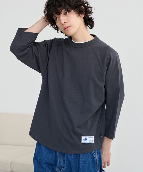 coen tシャツ USAコットンラグラン7分袖Tシャツ メンズ