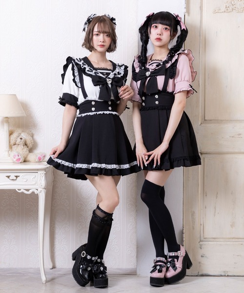 DearMyLove ローファー キラキラビジューリボン厚底ローファー