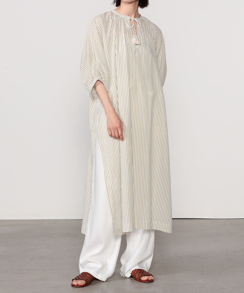 Bshop ワンピース INDIA INDUSTRY | ストライプロングワンピース