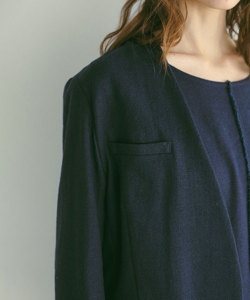 エトレトウキョウ レノクロスリラクシージャケット 2025 洗える 麻 リネン Jacket styling │ ETRE TOKYO official online store(エトレトウキョウ)