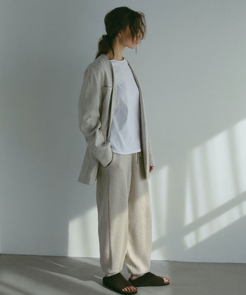ETRE TOKYO ジャケット ノーカラージャケット リネンノーカラー