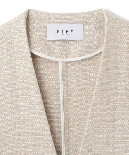 etre tokyoエトレトウキョウノーカラーシアーリネンジャケット WHITE etre tokyoエトレトウキョウノーカラーシアーリネンジャケット WHITE