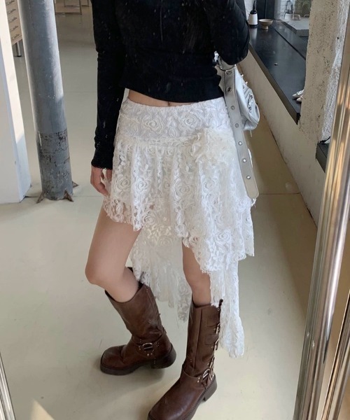 夏にぴったり♪レースミニスカート アシンメトリー デート 女子会 お出かけ スカート アシンメトリーレースミニスカート : ZOZOTOWN Yahoo