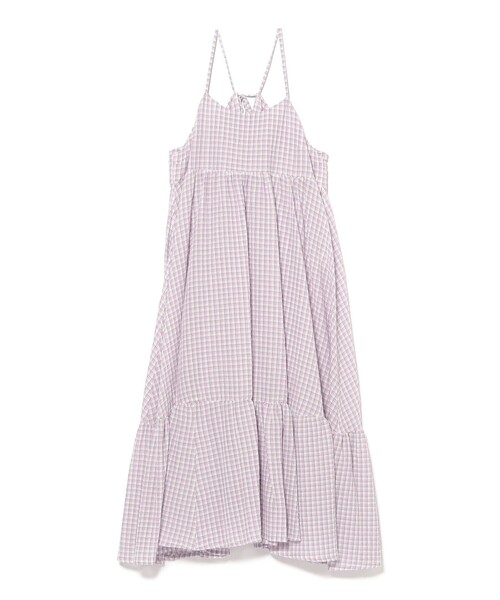 Ray BEAMS ワンピース ワッシャー チェック キャミワンピース