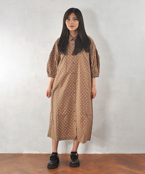 【着用5.6回】AMACA ベルテッド♡コットンシャツワンピース　ウォッシャブル 着用5.6回】AMACA ベルテッド♡コットンシャツワンピース