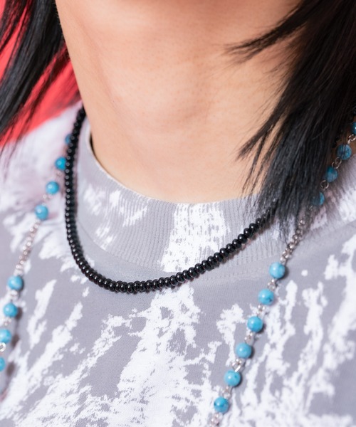 ネックレス an meets zakka ガラスビーズネックレス(40cm) レディース
