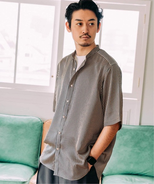 EDIFICE シャツ 「追加」パターンクレープ ショートスリーブ