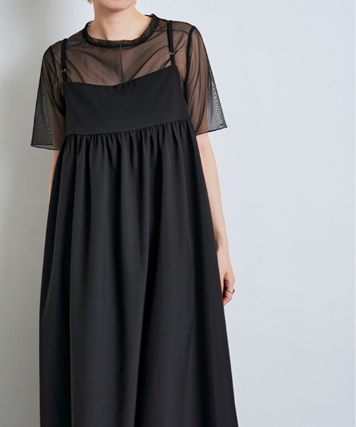 W：Huku tシャツ 配色 パイピング シアー トップス レディース