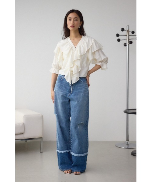 明日発送できます！moussyフリルブラウス moussy - 明日発送できます！moussyフリルブラウスの通販 by shop