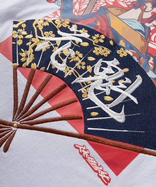 tシャツ 「84」「休日少女」 和柄デザイン 刺繍ミックス バック