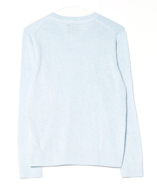 「Abercrombie&Fitch」 ワンポイントVネックニット X-SMALL ブルー メンズ