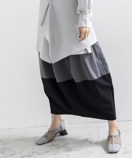 OSMOSIS 「OSMOSIS」 「loaf」ロングスカート ONE SIZE グレー系